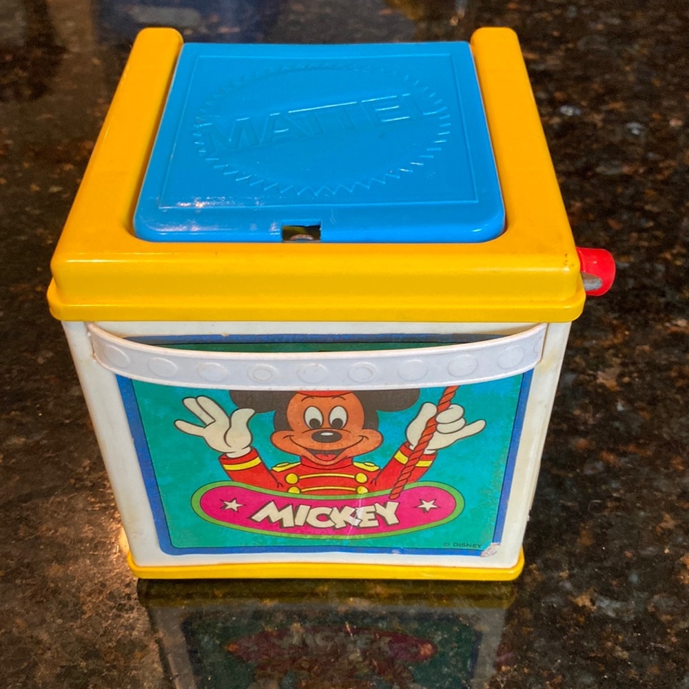 Vintage 1987 Mickey Mouse Jack-in-the-Box